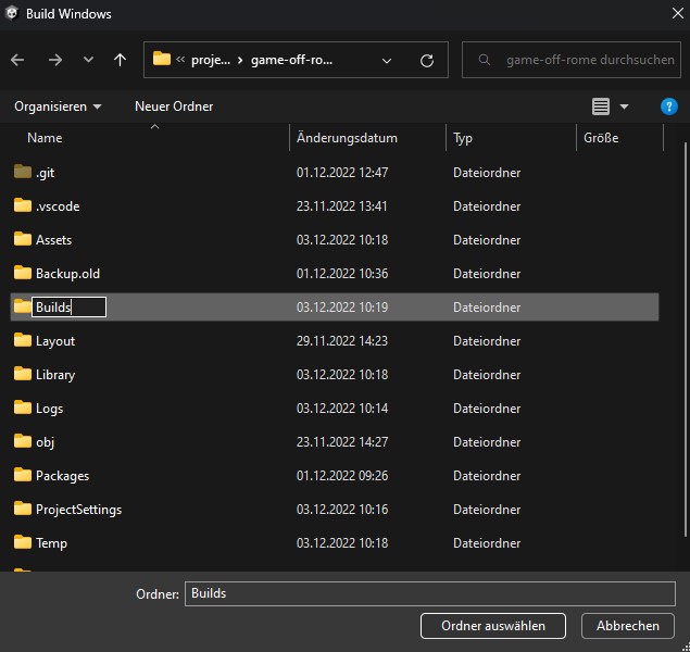 build root 
folder